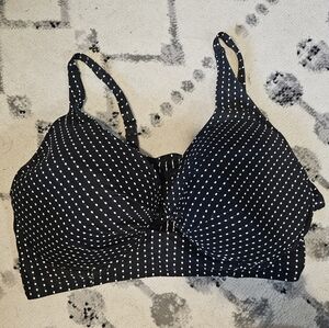 Polka Dot Black and White Swim Top